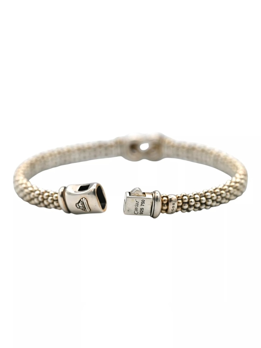 LAGOS Newport Diamond 18K Gold Knot Caviar Bracelet, 6mm, 7 inches - Picture 9 of 12